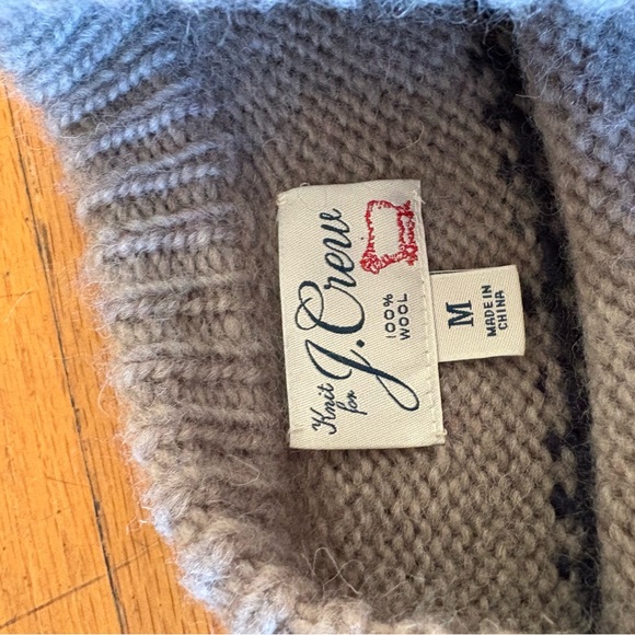 J. Crew Blue and Red Patterned Crewneck Sweater - Picture 4 of 6